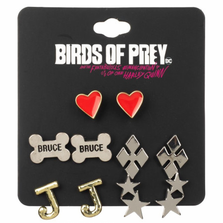 Birds of Prey Harley Quinn 5-Pack of Earrings